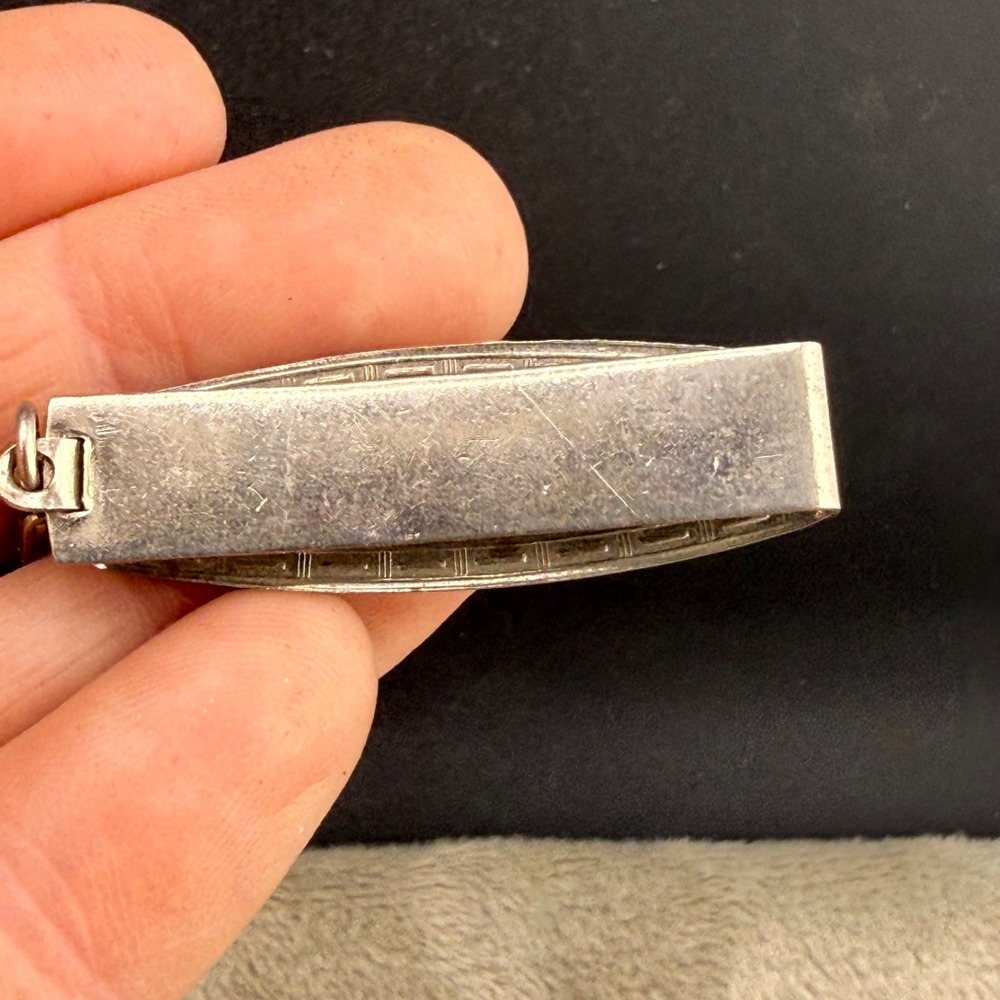 Vintage RADIO Pocket Watch Fob Silver Tone Chain 7.5" - Picture 14 of 15
